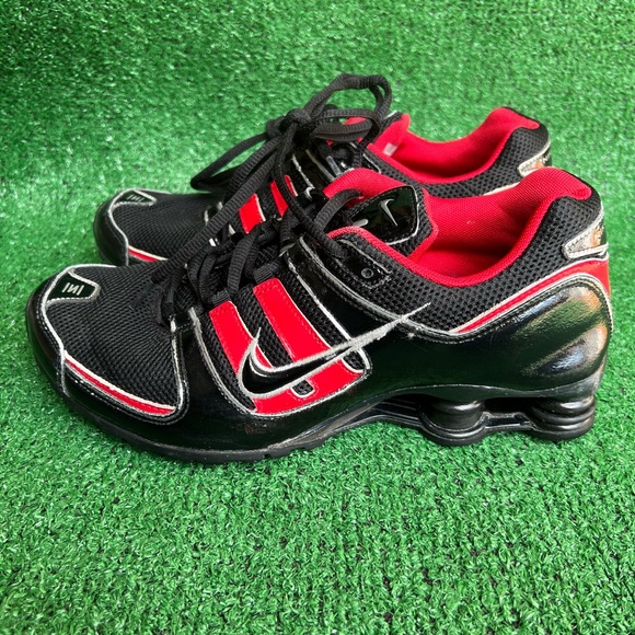 Nike Shox NZ Red Black Patent 318448-002 GS 7Y / Womens Sz 8.5 Pre-Owned - Picture 10 of 16